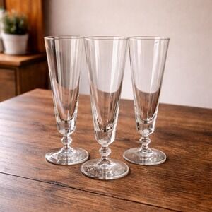 Vintage Pilsner Glasses Set of 3 Pedestal Beer Glass 9 Inch